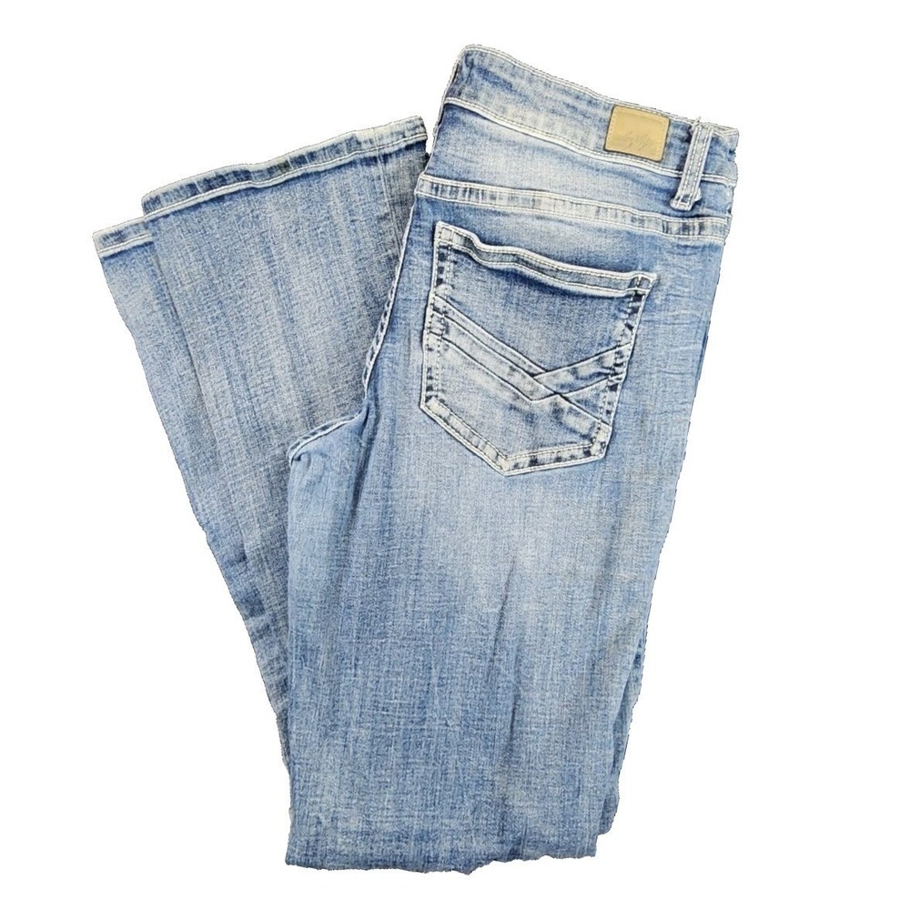 Daytrip Virgo Bootcut Light Wash Women 32L Jeans Denim Thick Stitch Long 32 x 30